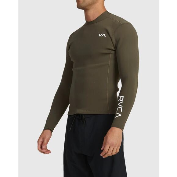 RVCA Men's Wetsuit Jacket 2mm Balance Long Sleeve Back Zip Surf Top in Small - Picture 2 of 5